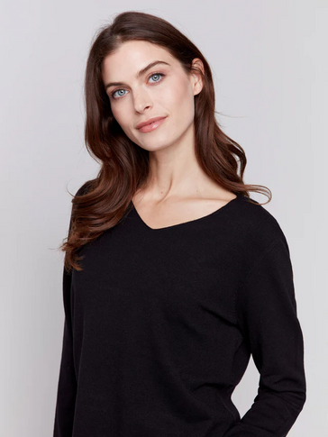 Basic V-Neck Sweater-Charlie B