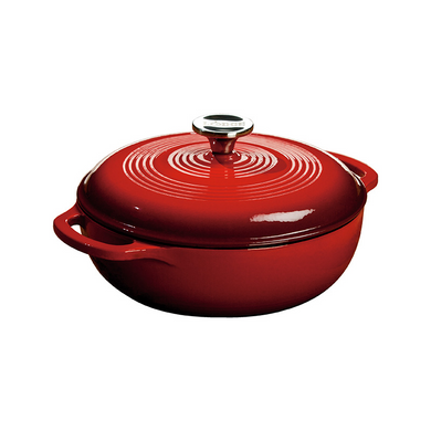 3 Quart Red Essential Enamel Cast Iron Dutch Oven