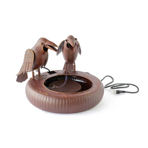 Park Hill Collection 2 Crows folk art fountain 