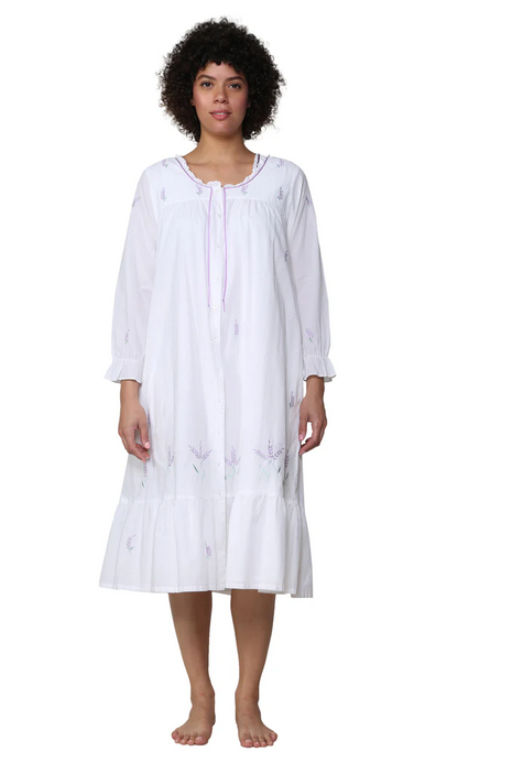 Scoop Neck Embroidered Robe-La Cera