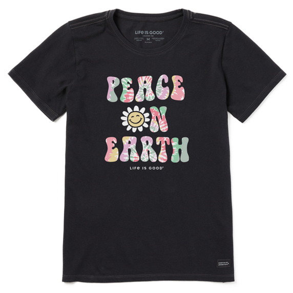 Women's Tie Dye Peace on Earth Daisy Short Sleeve Tee