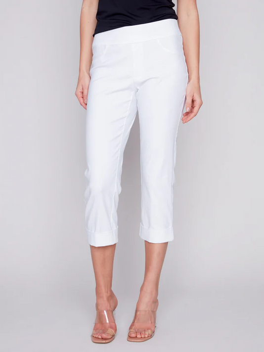 Stretch Pull-On Capri Pants -Charlie B