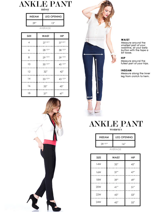 Pull on Ankle Pant with Back Pockets-Slim Station