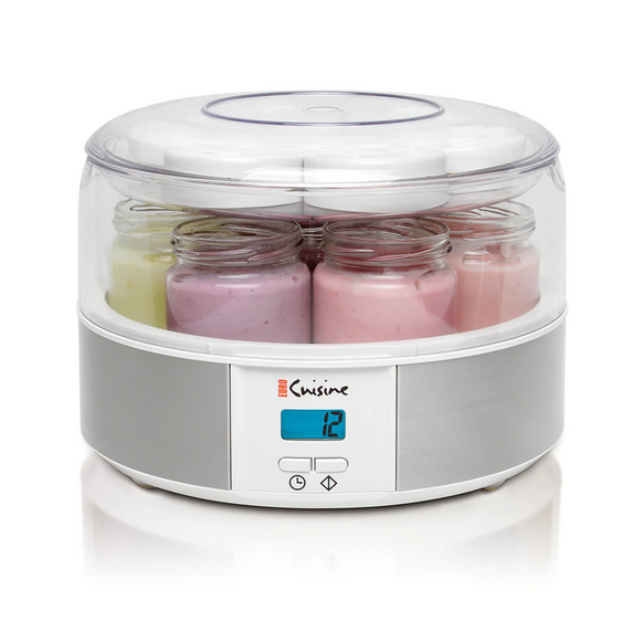 Digital Automatic Yogurt Maker With 7 - 6oz Glass Jars-Euro Cuisine