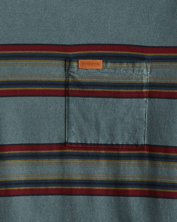 Men's LS Stripe Deschutes Pocket T--Pendleton