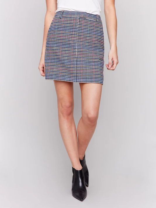 Plaid Woven Short Skirt -Charlie B
