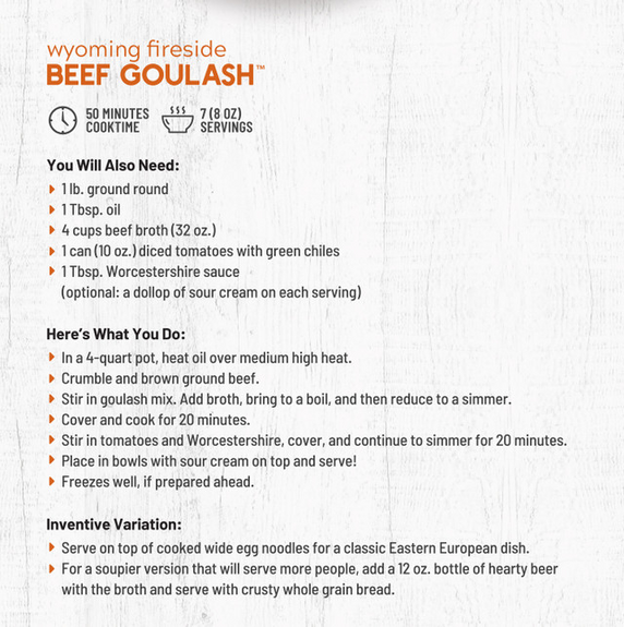 Wyoming Fireside Beef Goulash-Frontier Soup