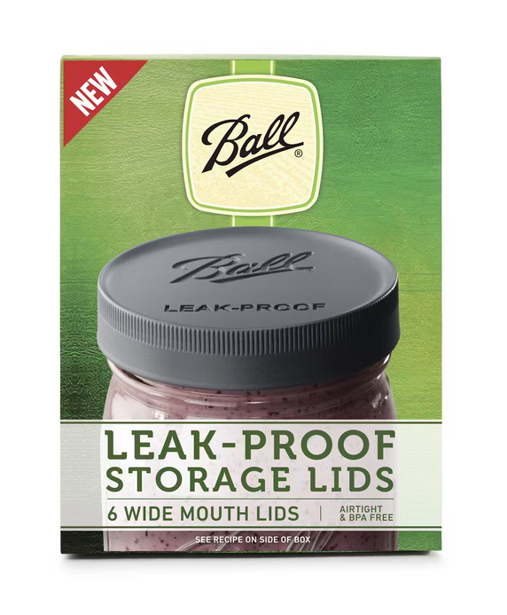 Ball Jar Storage Caps, Plastic, Gray,  Wide Mouth 8-Pack