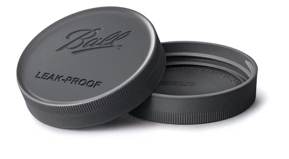 Ball Jar Storage Caps, Plastic, Gray,  Wide Mouth 8-Pack