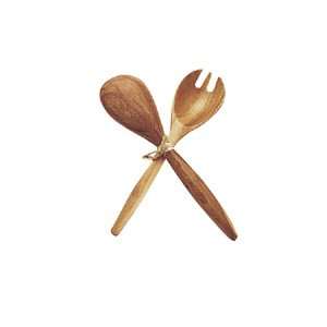 Fork & Spoon Acacia Wood Serving Set, 10", K0772-Pacific Merchants