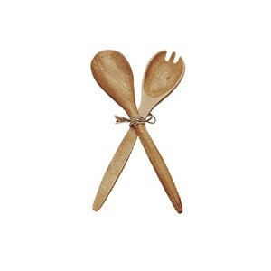 Fork & Spoon Acacia Wood Serving Set, 12" , K0773-Pacific Merchants