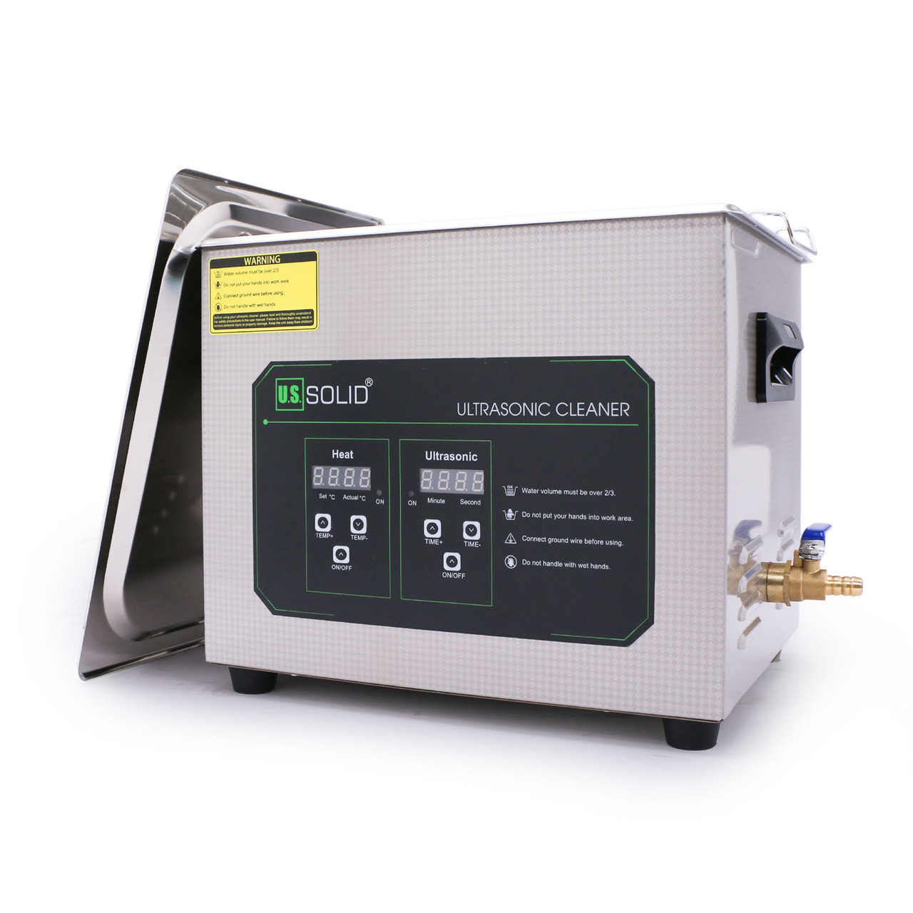 6.5L U.S. Solid Digitaler Ultrasonic Cleaner - 1.7 gal 40 KHz Edelstahl-Ultraschallreinigungsmaschine für Industrie und Schmuck - Max. Heizungstemp. 176℉ - FCC, CE, RoHS, UL zertifiziert