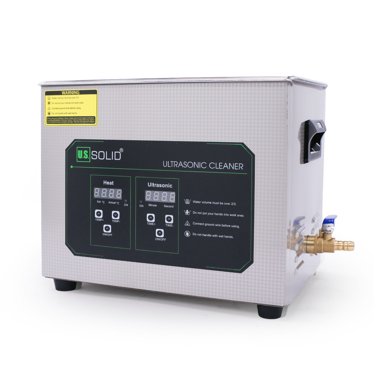 10L U.S. Solid Digitaler Ultrasonic Cleaner - 2.6 gal 40 KHz Edelstahl-Ultraschallreinigungsmaschine für Industrie und Schmuck - Max. Heizungstemp. 176℉ - FCC, CE, RoHS, UL zertifiziert