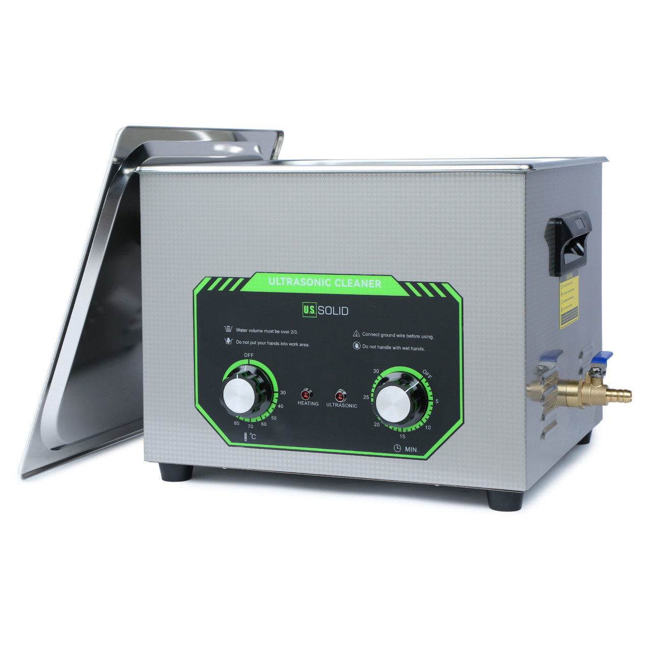 15L U.S. Solid Mechanical Ultrasonic Cleaner - 4 gal 40 KHz Edelstahl-Ultraschallreinigungsmaschine für Industrie und Schmuck - Max. Heizungstemp. 176℉ - FCC, CE, RoHS, UL zertifiziert