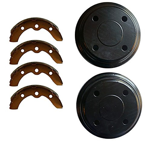 BRAKE DRUM (10603) Qty  (2) & SELF-ADJUSTING BRAKE SHOE KIT FOR CLUB CAR, FCG