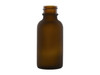 1 oz FROSTED AMBER Glass Bottle w/ Black Calibrated Glass Dropper