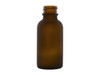 1 oz FROSTED AMBER Glass Bottle w/ White Regular Glass Dropper
