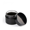 50g Matt Black Glass Cream Jar with White Insert and Black Lid with 53-400 neck finish