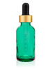 1 oz Carrabean Green Glass Bottle w/ Black - Gold Calibrated Glass Dropper