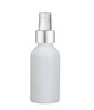 1 oz Matte White Glass Bottle w/ White - Silver Fine Mist Sprayer