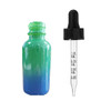 1 Oz Sage Green and Blue Multi-fade Bottle w/ Black Calibrated Dropper