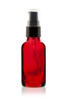 1 Oz Red Glass Bottle w/ Black  Smooth Treatment Pump