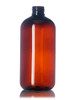 12 oz amber PET boston round bottle with 24-410 neck finish With White Fine Mist Sprayers - Case of 252