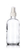 8 oz clear glass boston round bottle with 24-400 neck finish with White Fine Mist Sprayer- Set of 72