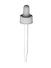 1/2 oz White Regular Glass Dropper - 18-400 fits 1/2 oz Bottles