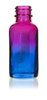 1 Oz Multi Fade Cosmic Cranberry and Teal blue w/ White Calibrated Glass Dropper