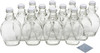 8 Ounce Glass Maple Syrup Bottles with Loop Handle & White Metal Lids & Shrink Bands - Case of 12