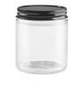 Straight-Sided Glass Jars - 4 oz, Black Metal Lid - 24/case