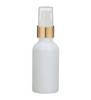 2 Oz Matte White Glass Bottle w/ White-Matte Gold Treatment Pump