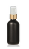 1 Oz Matt Black Glass Bottle w/ White-Matte Gold Treatment Pump