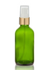 1 Oz Green Glass Bottle w/ White-Matte Gold Treatment Pump