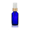 1 oz Cobalt Blue Glass Bottle w/ White-Matte Gold Treatment Pump
