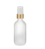 2 Oz Frosted Glass Bottle w/ White-Matte Gold Treatment Pump