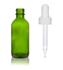 4 oz Green Glass Bottle w/ White Regular Glass Dropper