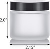 2 Oz Frosted Clear Glass Straight Sided Jars with Black Lids