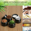 UV Protection Small Glass Jars With Lids Reusable 5ml 10ml 20ml Black Food Glass Bottle Mini Airtight Container For Herb Oil Salve Cream leaf Storage 1 Wax Carving Tools (black, 10ml)