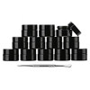 UV Protection Small Glass Jars With Lids Reusable 5ML 10ML 20ML Black Food Glass Bottle Mini Airtight Container For Herb Oil Salve Cream Leaf Storage 1 Wax Carving Tools (black, 20ml)