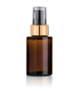 1 Oz Amber Cylinder Glass Bottle w/ Black-Matte Gold Treatment Pump