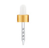 18-415 Matt Gold / White Bulb Calibrated Dropper fits 1 oz Euro Dropper Bottles