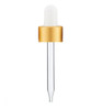 1/2 oz, 18-400 neck, White- Matt Gold Glass Dropper - Pack of 180 fits 1/2 oz boston round bottles