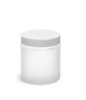 4 Oz Frosted Clear Glass Straight Sided Jars with White Lids