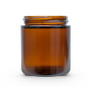 4 oz Amber glass straight-sided round jar with 58-400 neck finish- 90/case