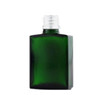 1 oz Green SQUARE Glass Bottle w/ Shiny Silver Sprayer 18-415 Tamper Evident Neck Finish