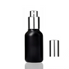 30 ml  Matte Black glass euro dropper bottle w/ Shiny Silver Sprayers 18-415 DIN neck finish