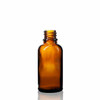 30 mL Amber glass euro dropper bottle w/ Shiny Silver Treatment Pump 18-DIN neck finish