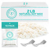 Natural Soy Candle Wax and Candle Making Supplies - 2 lbs Soy Wax for Candle Making - 10 6-Inch Pre-Waxed Candle Wicks - 2 Metal Centering Devices - 2 Pounds Soy Wax Flakes